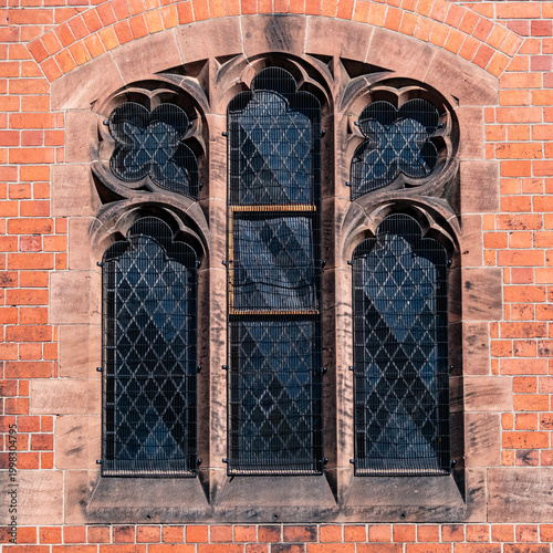 window in the old brick wall
