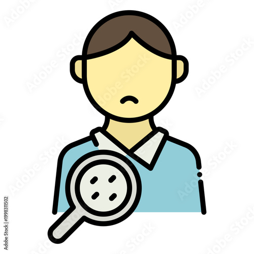 Person Inspecting Scalp with Magnifying Glass