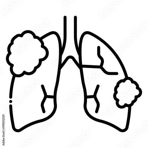 Minimalist Tuberculosis Lung Disease Icon