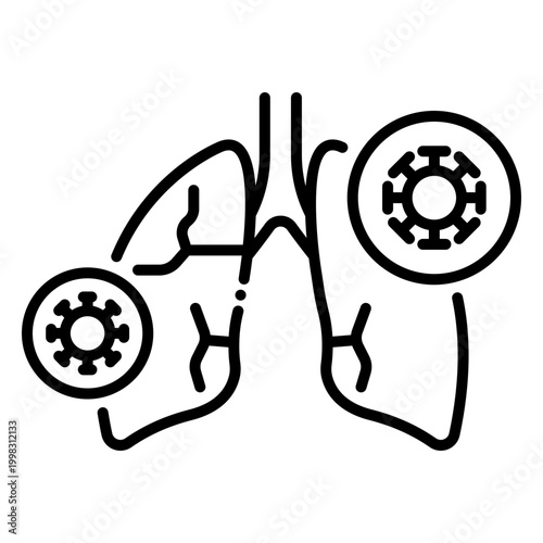 Minimalist Tuberculosis Lung Disease Icon