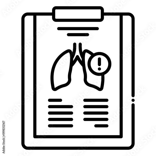 Minimalist Tuberculosis Lung Medical Report Icon