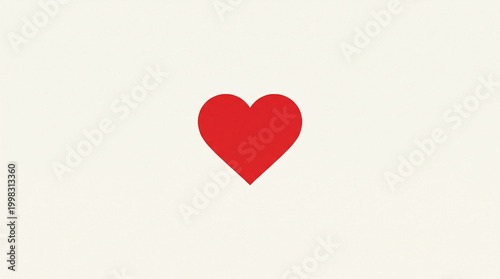 Free Download Simple red heart icon isolated on beige background - GFXLoad