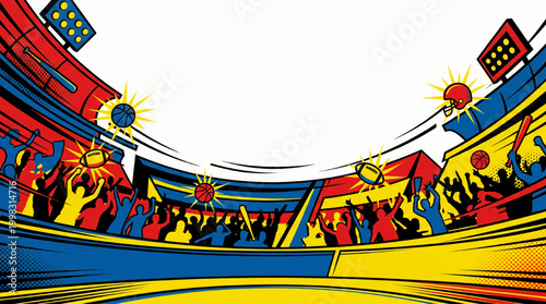 Abstract crowd at sports stadium illustration