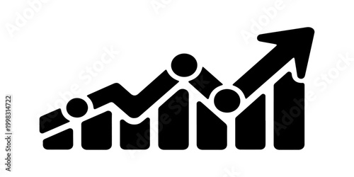 A group of business people collaborate on a 3d graph illustration representing a paper house concept to symbolize family love and real estate growth for a mother father and son