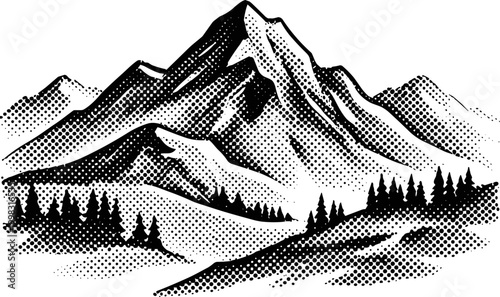 Mountain landscape with trees