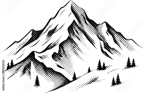 Snowy Mountain Peaks Landscape