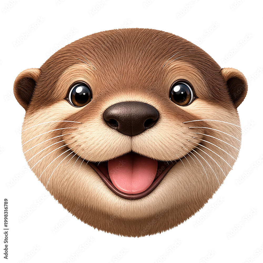 Fototapeta premium A cute brown teddy bear cub character designed as a furry toy mascot with a funny smile in a vector art cartoon illustration style
