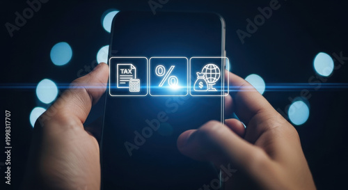 Tax consultant manages financial compliance using tax calculation, digital filing, audit preparation, revenue reporting, accounting strategy, payment processing, fiscal planning, regulatory analysis 
