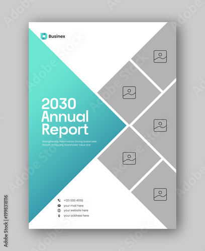 Foto Brochure cover or annual report flyer design template for corporate business age