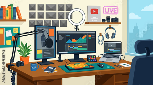 A modern home office workspace setup.