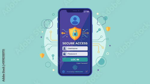 Secure mobile phone login interface screen.