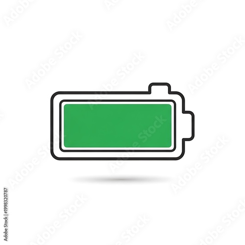 A fully charged green battery icon displaying maximum power level.