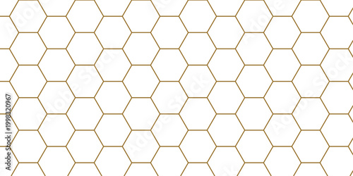 Abstract seamless honeycomb pattern featuring a vector illustration of geometric orange and yellow hexagonal cells in a sweet nature inspired grid design