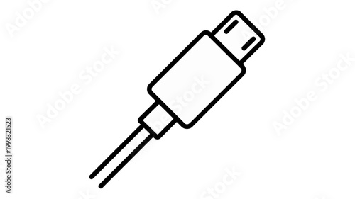 Black usb cable icon