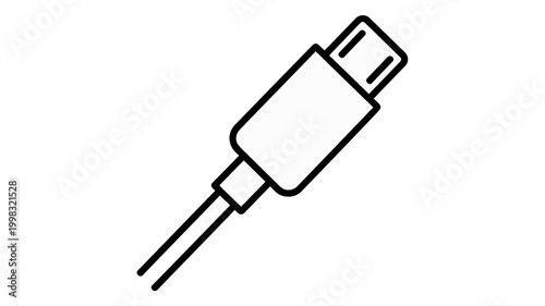 Black usb cable icon