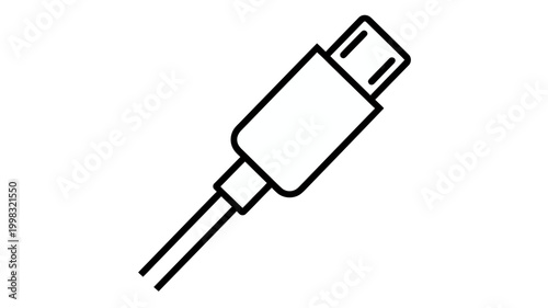 Black usb cable icon