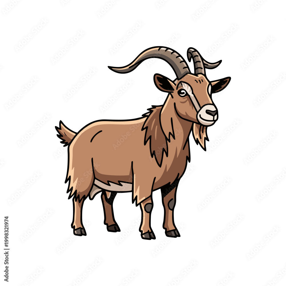 Fototapeta premium Goat vector on a white background