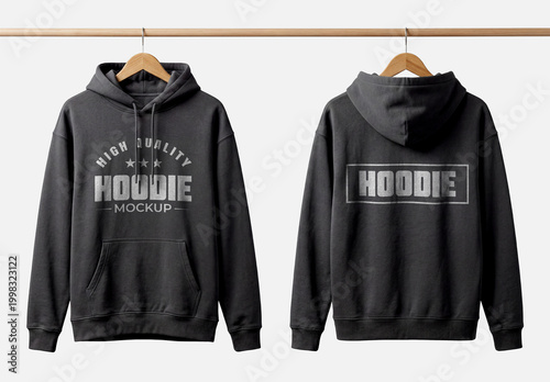 Realistic Front and Back Hoodie Mockup