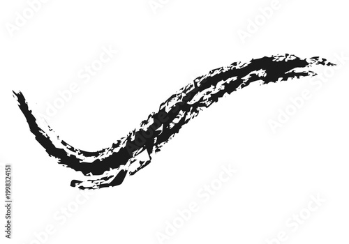 Photography Pincelada de tinta negra con textura ondulada