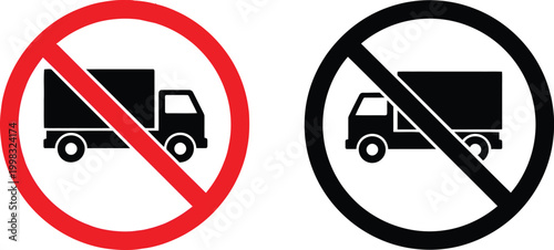Bild auf Leinwand No truck sign icon set Vector