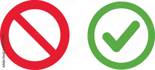 Yes and no check marks Vector