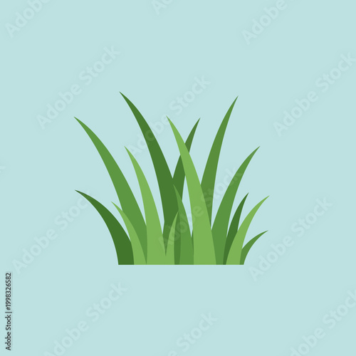 Green grass blades growing together.