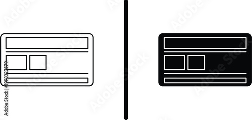 Credit Card Payment Icon Outline and Solid Vector Illustration Set
