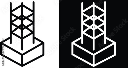 structure Two-tone version in black and white background