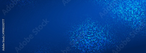 Abstract technology background with a glowing hexagonal mesh and deep navy gradient tones.