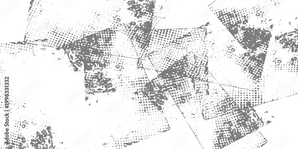 Obraz premium Glitch Distorted Grungy Isolated Layers with Halftone Dot Texture Distressed Overlay Banner Design Element for Brochure Poster Flyer Social Media Vector.