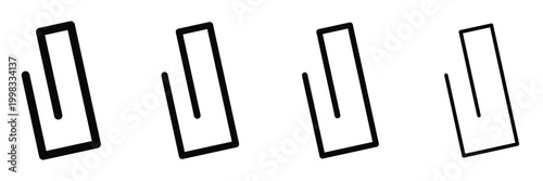 Black Paper clip icon. Simple outline style. Paperclip, attach, document clip, staple, fastener, page clamp, office concept. Thin line symbol. white background, EPS10  