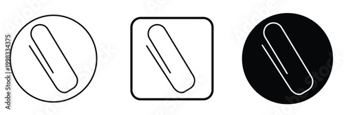 black Paper clip icon vector set. Paper clip illustration sign collection. Clip symbol or logo, white background ,EPS10