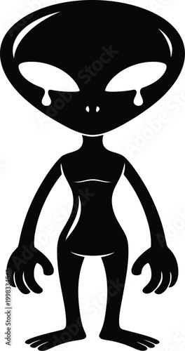 Classic grey alien illustration a symbolic representation of extraterrestrial life and ufo lore