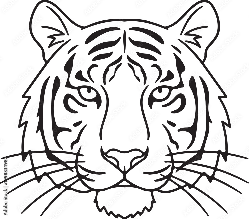 Obraz premium Tiger icon in silhouette