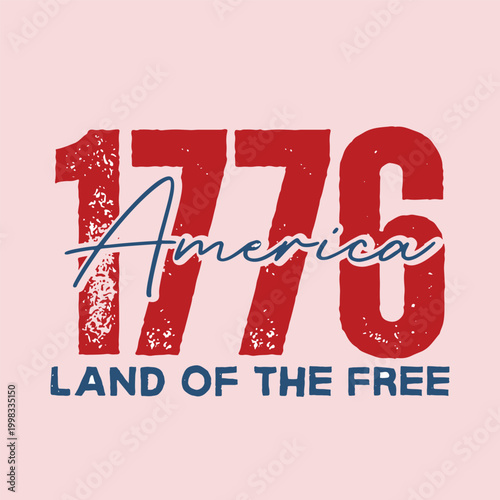 1776 america text design with patriotic colors high-quality professional detailed
