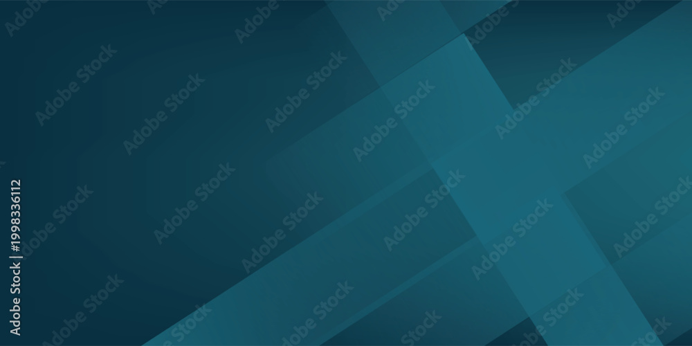 Fototapeta premium Abstract overlap dark green turquoise geometric gradient square design layers background with shadow and shapes