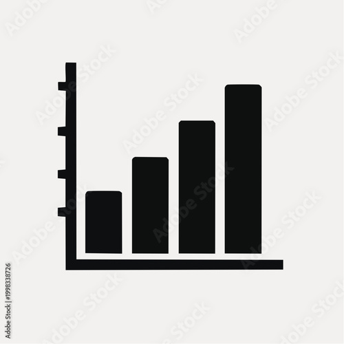 Bar chart icon representing data analysis and financial growth, ideal for business presentations and reports