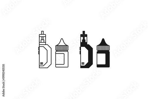 vape with liquid flavored outline and solid icons
