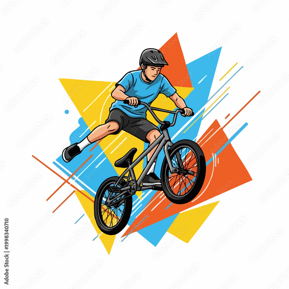 Fototapeta premium premium vector of BMX cyclist