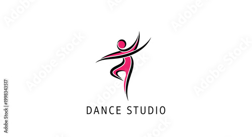 Elegant Dancer Silhouette - Modern Dance Studio Logo Concept