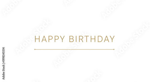Elegant Happy Birthday Greeting Card with Golden Detail