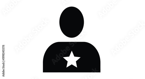 A graphic silhouette of a person with a star badge on their chest represents a star performer