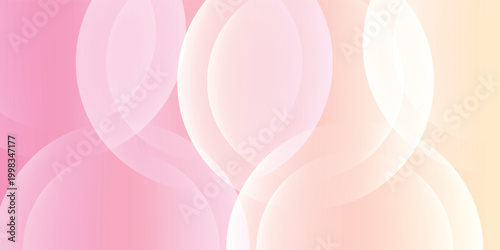 Soft Pink and Cream Abstract Background with Overlapping Transparent Circles