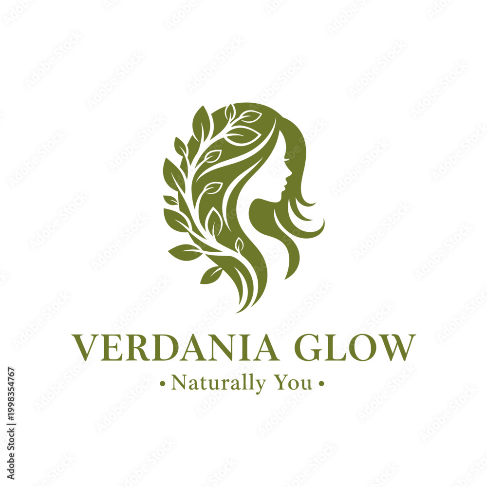 Obraz premium Verdania Glow Natural Beauty Logo Design.