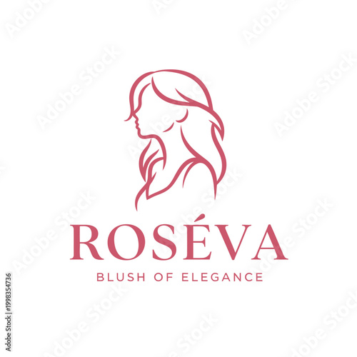 Roseva Blush Of Elegance Logo Design.