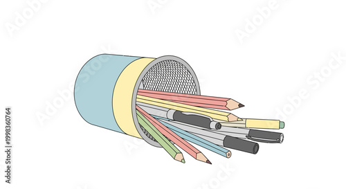 Cable with multiple colored wires inside.