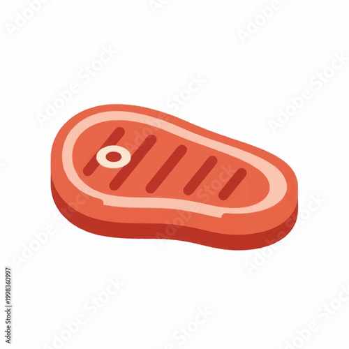 Grilled Steak Meat Food Illustration.