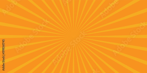 Vibrant Orange Sunburst Background with Radial Rays.