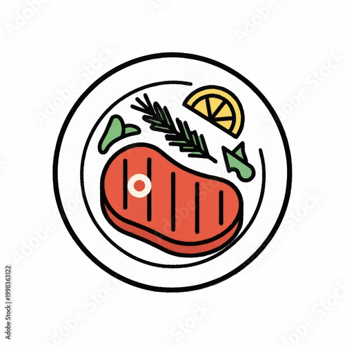 Grilled Steak on a Plate.