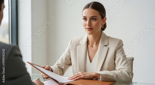 Professional woman during job interview